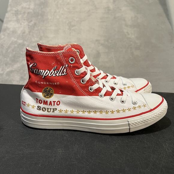 Converse Chuck Taylor All Star Shoes Mens Size 9.5 Andy Warhol Campbell’s Tomat - Picture 1 of 10
